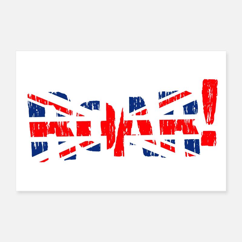 ROAR Royaume-Uni Drapeau du Royaume-Uni Poster 30 x 20 cm