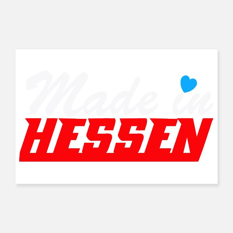 Made in Hessen Logo mit Herz Poster 30x20 cm
