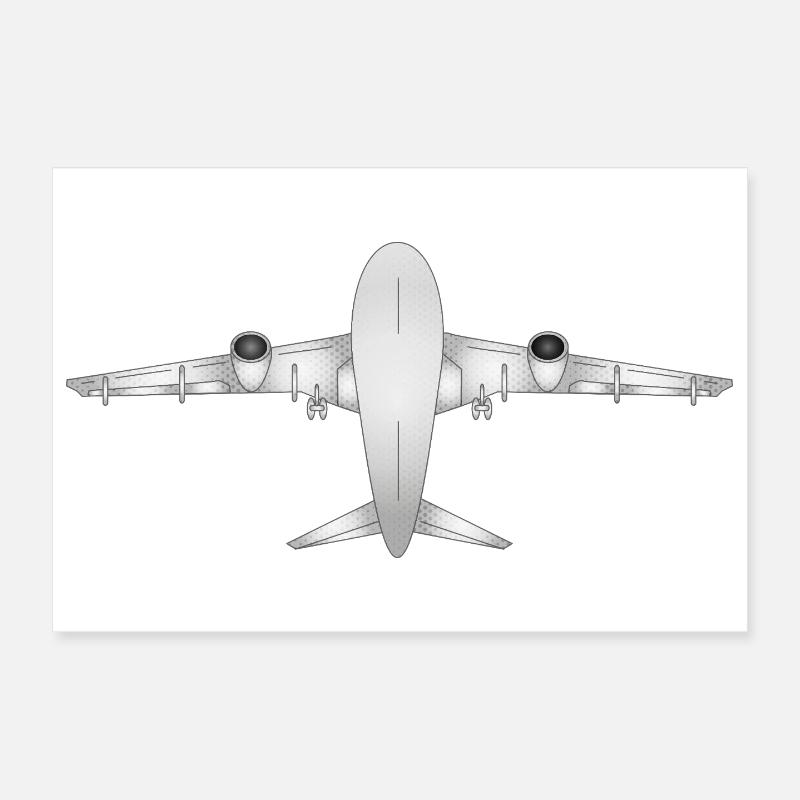 Passenger aircraft with polka dot pattern in silver-grey Poster 12" x 8" (30x20 cm)