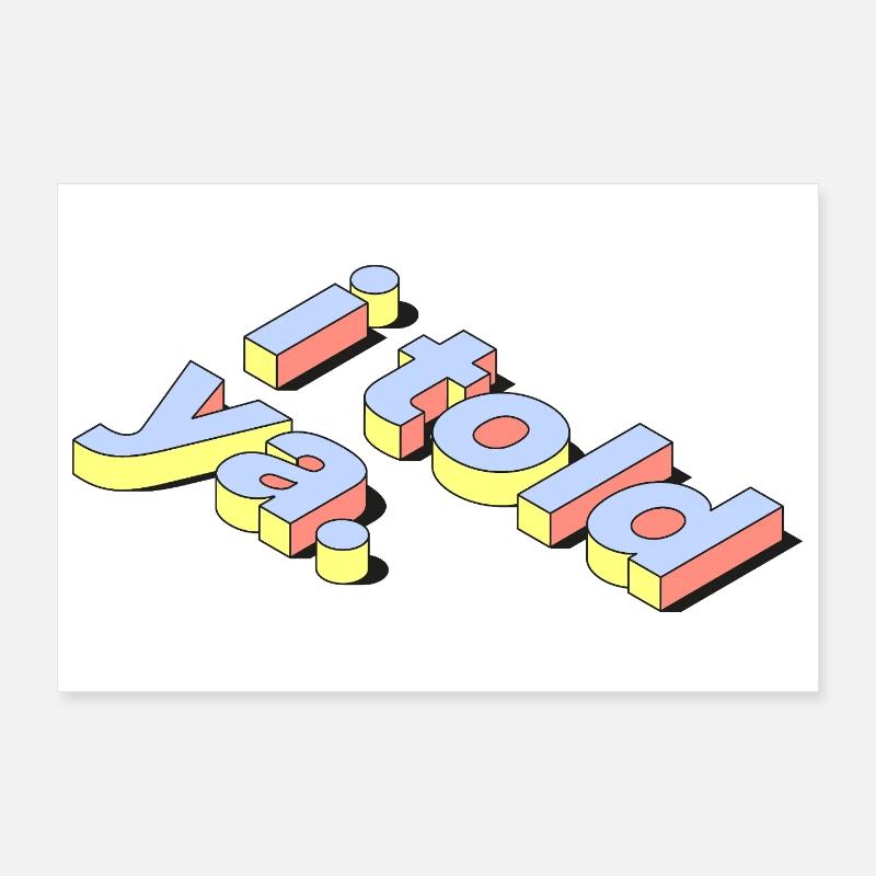 I Told Ya | Retro Pastel 3D Text Poster 30x20 cm