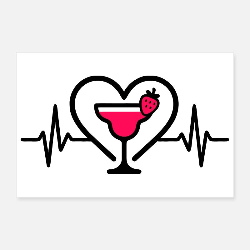 Daiquiri Herz Cocktail Erdbeere Poster 30x20 cm