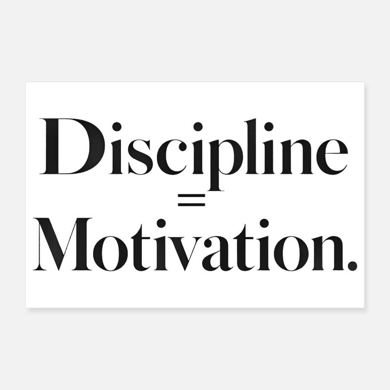 Discipline Motivation Typography Poster 12" x 8" (30x20 cm)