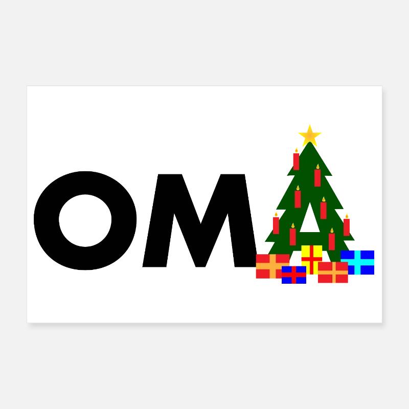 Oma Weihnachtsbaum Poster 30x20 cm