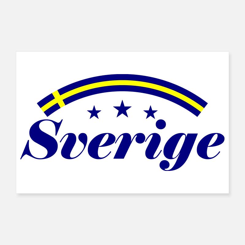 Suède Drapeau Sverige Poster 30 x 20 cm