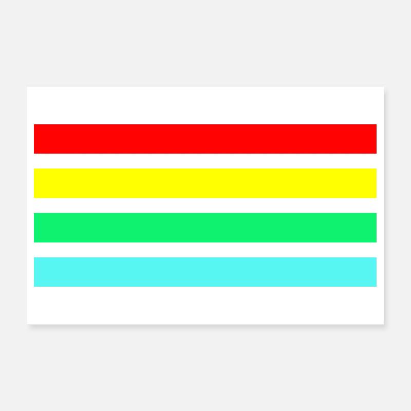 Composition rétro de rayures en arc néon Poster 30 x 20 cm