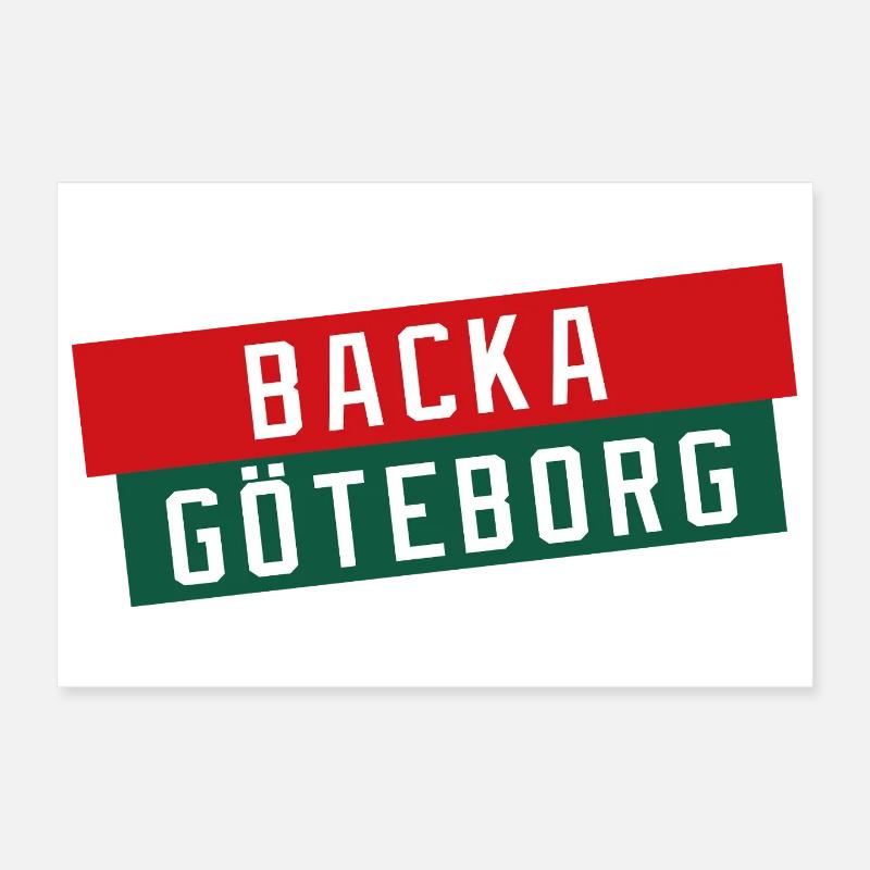 Backa Göteborg Diagonaltext Poster 12" x 8" (30x20 cm)