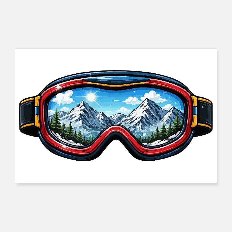 Ski Goggles Landscape Poster 12" x 8" (30x20 cm)