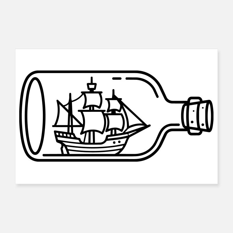 Ship in bottle Poster 30 x 20 cm