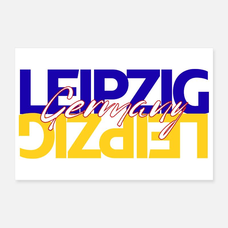 Superposition de lettrage Leipzig, Allemagne Poster 30 x 20 cm