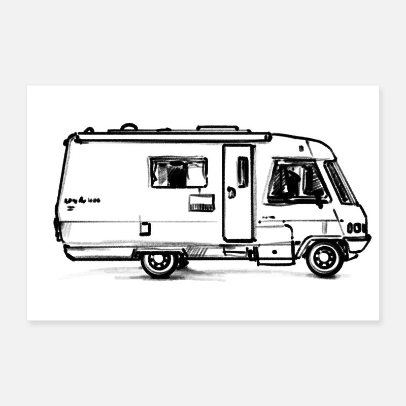 Camper - Illustration Poster 30x20 cm