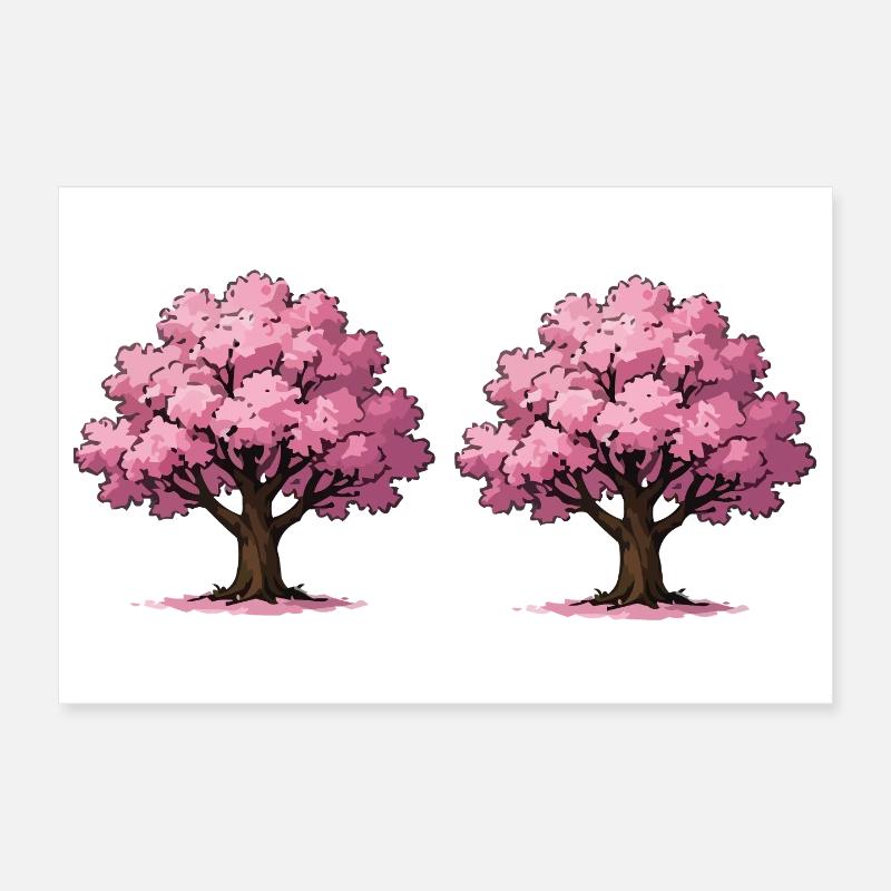Cherry Blossom Tree Art Poster 12" x 8" (30x20 cm)