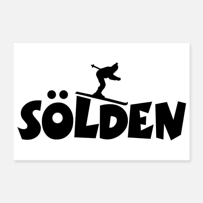 Sölden Ski (M) Poster 12" x 8" (30x20 cm)