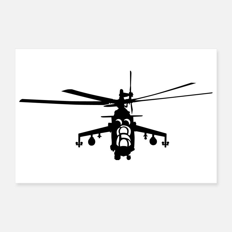 hélicoptère Mi-24 Poster 30 x 20 cm