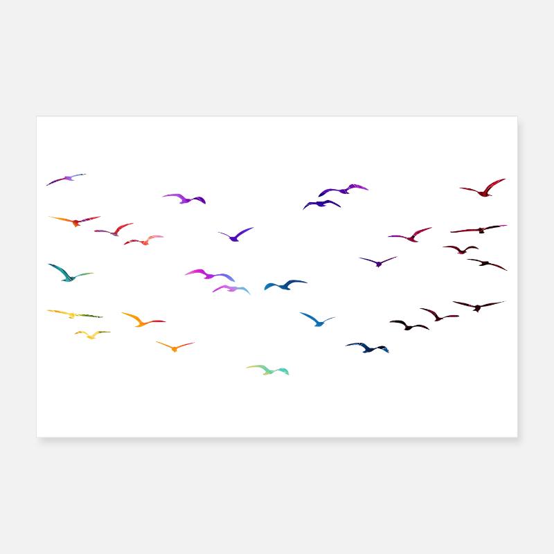 Bunte Vögel Poster 30x20 cm