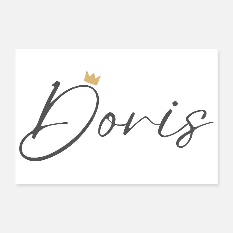 Prinzessin Doris Crown Hemd – Name mit Buchstabe D - Poster 30x20 cm - Weiß