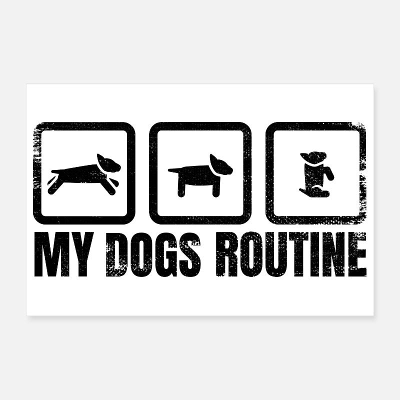 Dog Routine Poster 12" x 8" (30x20 cm)