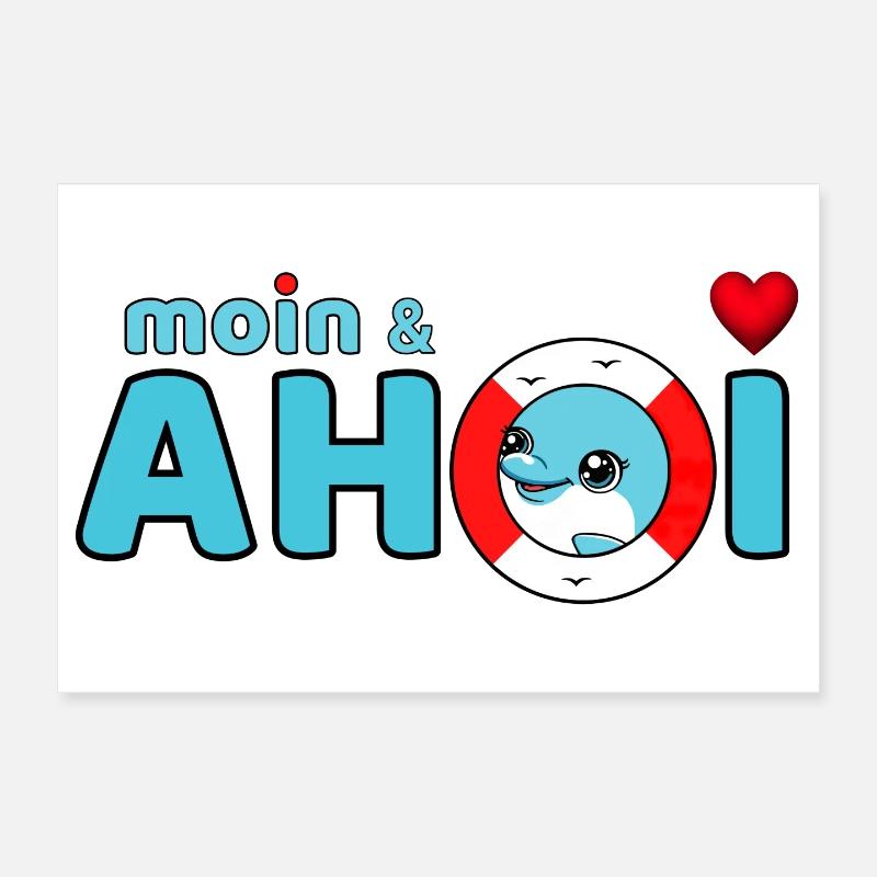 Moin and Ahoy Poster 12" x 8" (30x20 cm)