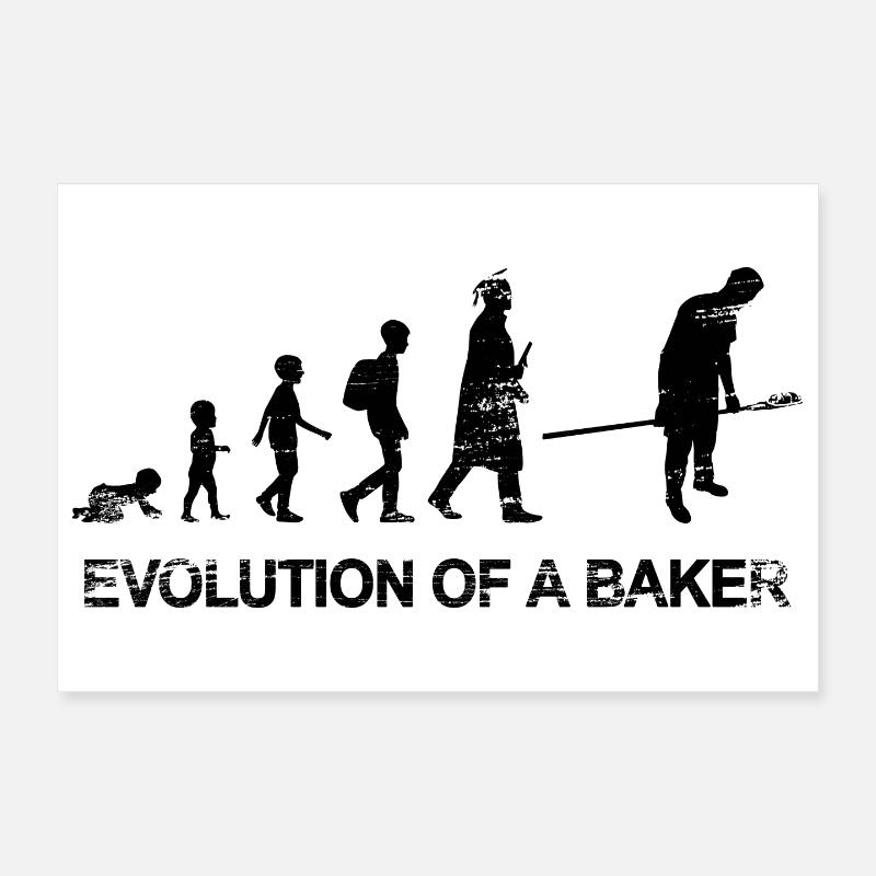 Entwicklung vom Kind zum Bäcker Poster 30x20 cm
