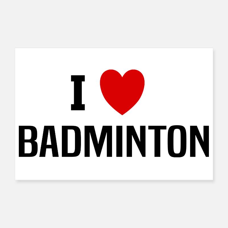 Ich liebe Badminton Poster 30x20 cm