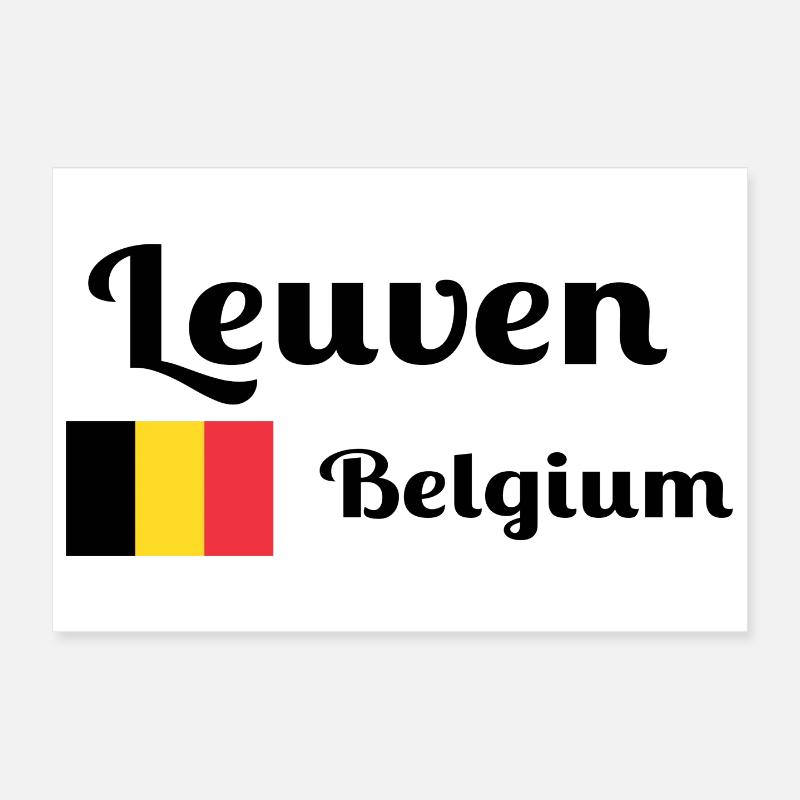 Louvain Belgique - Imprimés élégants - Poster 30 x 20 cm - blanc
