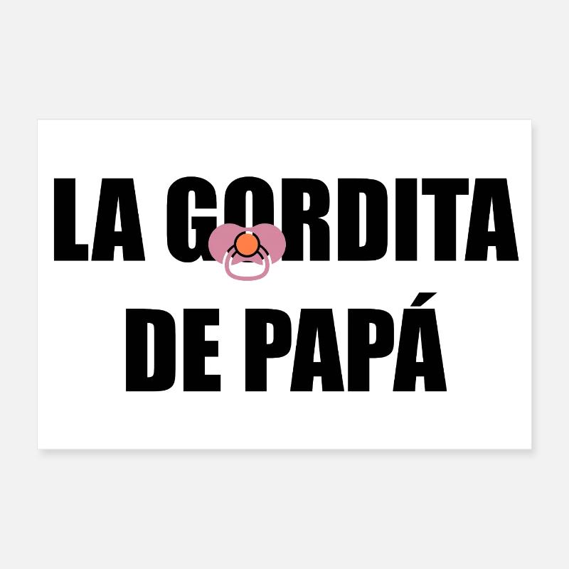 Papas Molliger in SCHWARZ - Poster 30x20 cm - Weiß