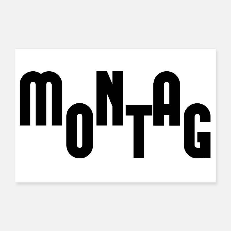 Lundi Noir/Blanc Poster 30 x 20 cm