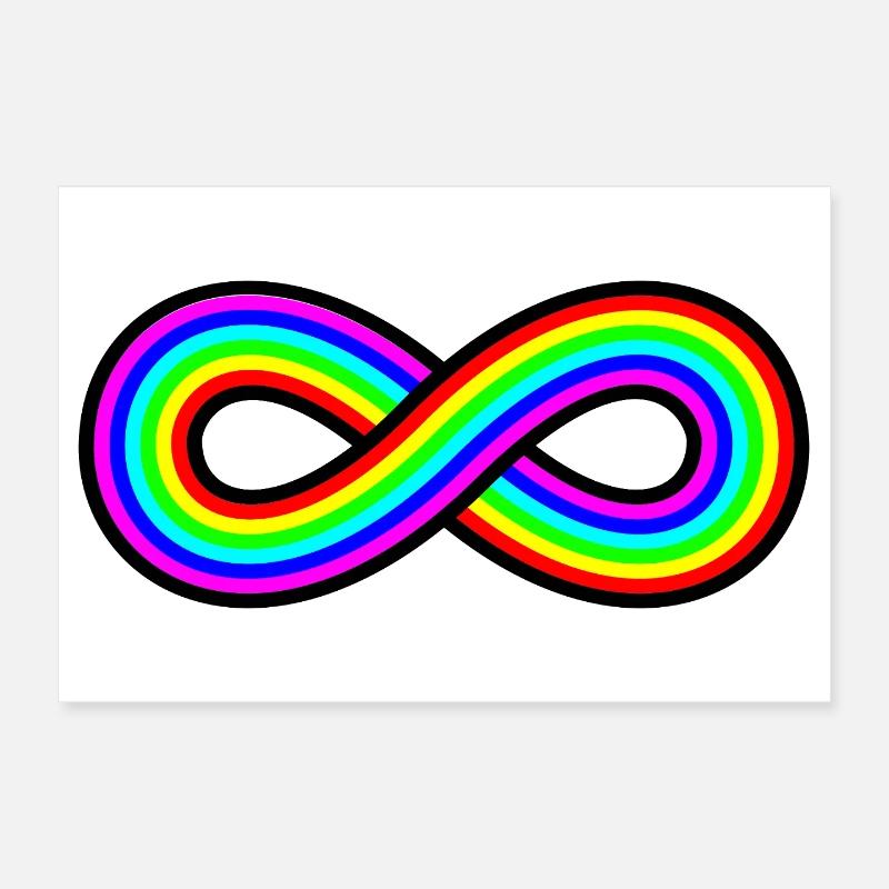 Autism Rainbow Infinity Poster 12" x 8" (30x20 cm)