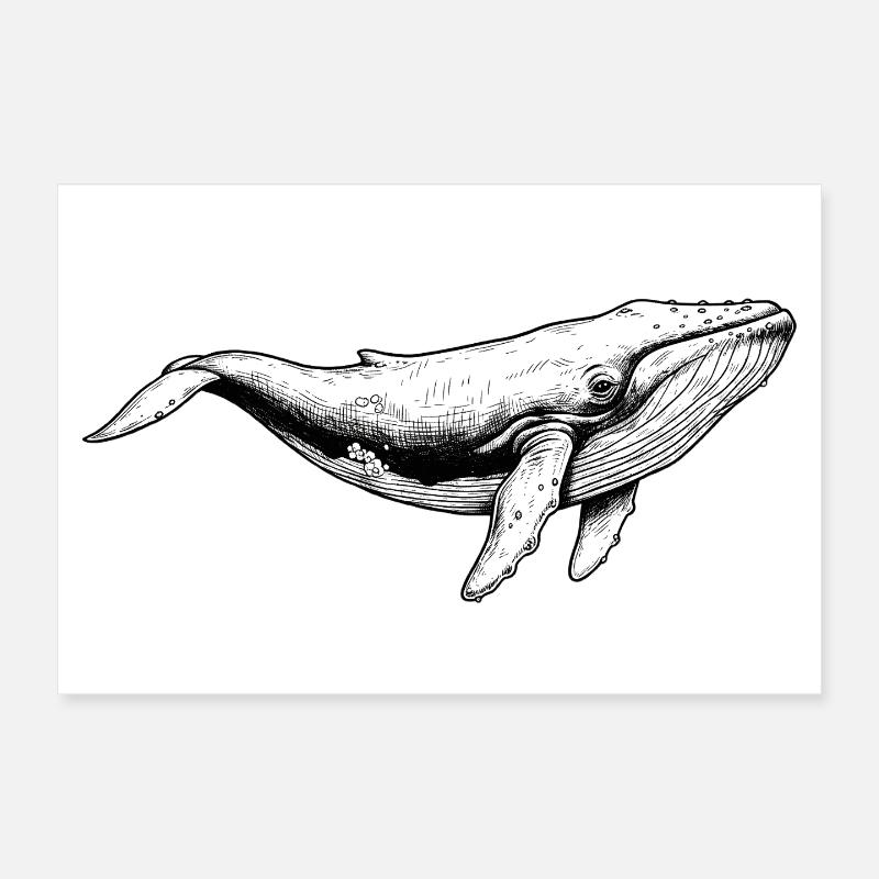 Baleine bleue Poster 30 x 20 cm