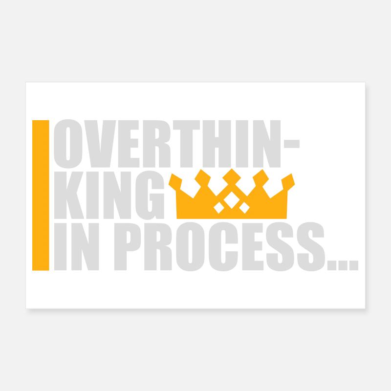 Overthinking In Process Lustig Grübeln Spruch Logo Poster 30x20 cm