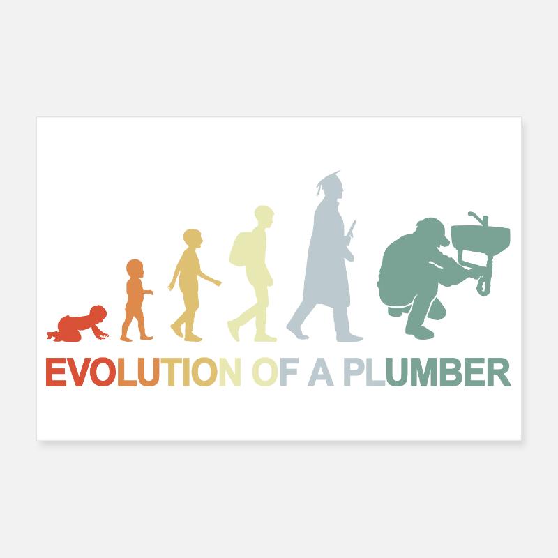 Plumber Evolution Poster 12" x 8" (30x20 cm)