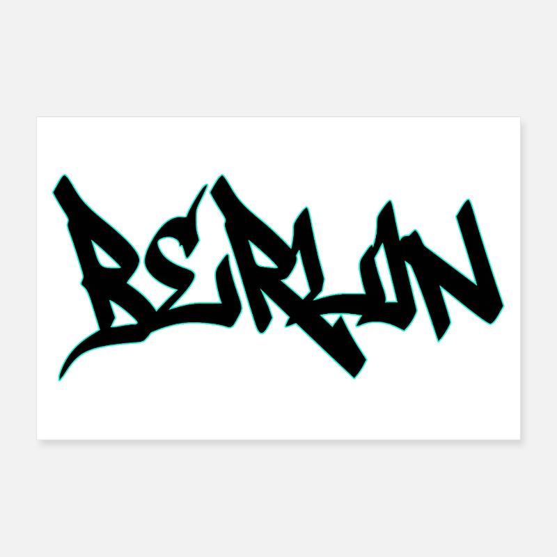 Neon Graffiti Lettering Poster 12" x 8" (30x20 cm)