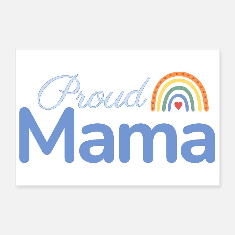 Proud Mama Regenbogen Poster 30x20 cm