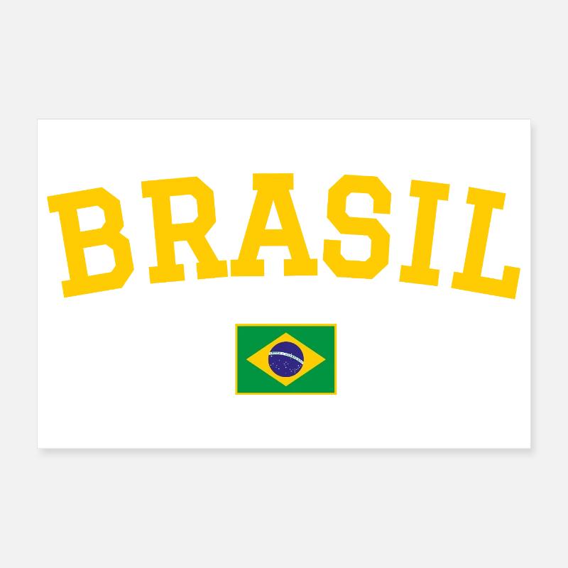 Drapeau du Brésil jaune Poster 30 x 20 cm