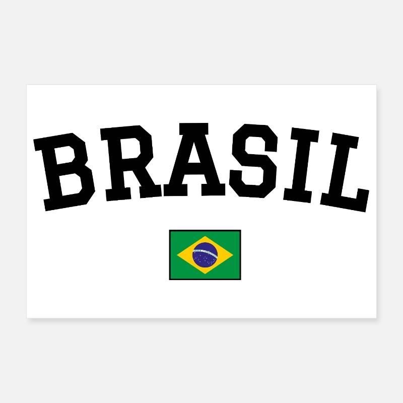 Drapeau du Brésil Noir Poster 30 x 20 cm