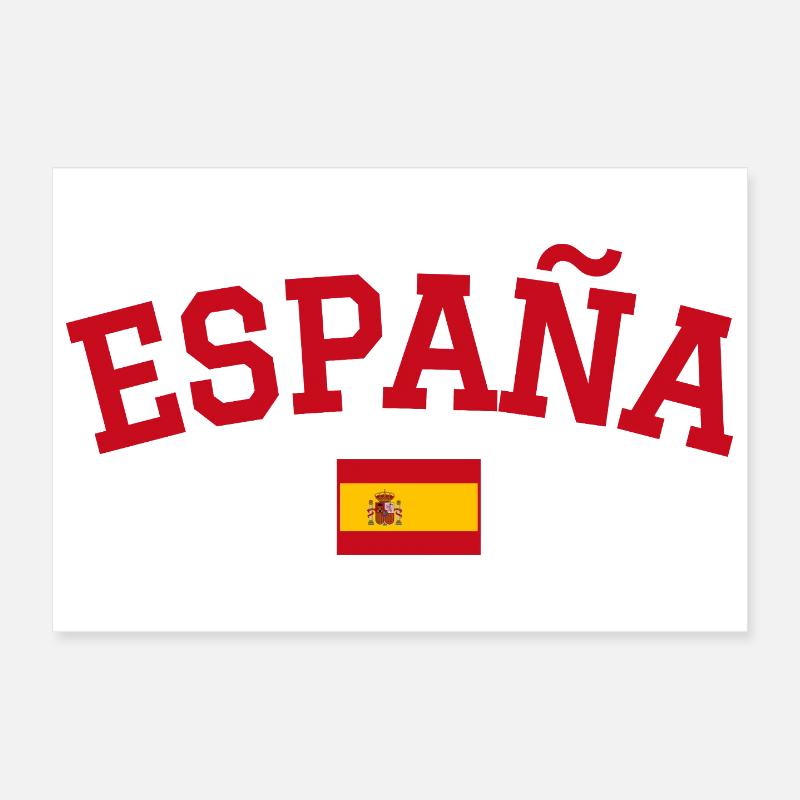 Spain Flag Design Red Poster 12" x 8" (30x20 cm)