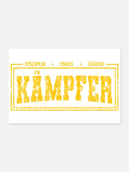 KÄMPFER – Motivation & Durchhaltevermögen - Poster 30x20 cm - Weiß - Vorne