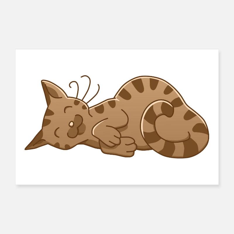 sleeping cat Poster 12" x 8" (30x20 cm)