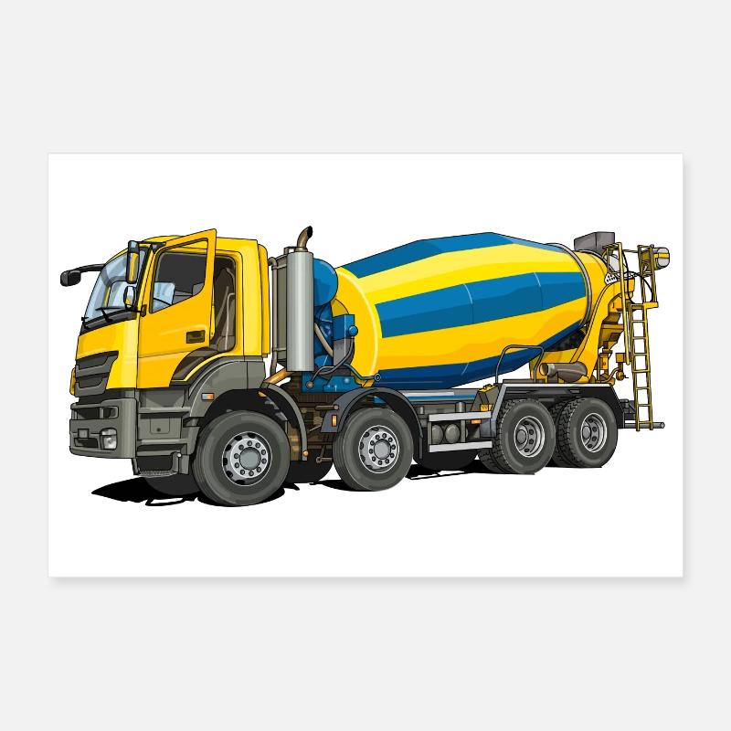 Betonmischer Poster 30x20 cm