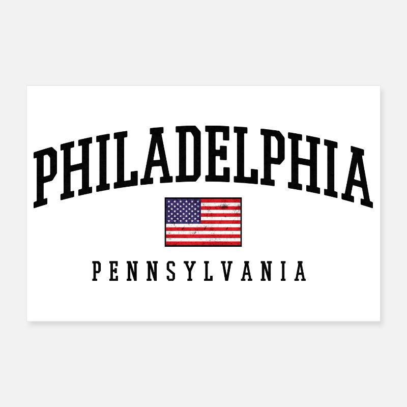 Drapeau vintage de Philadelphie, Pennsylvanie Poster 30 x 20 cm