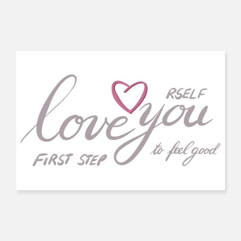 Liebe dich Selbst Herz Motiv Poster 30x20 cm