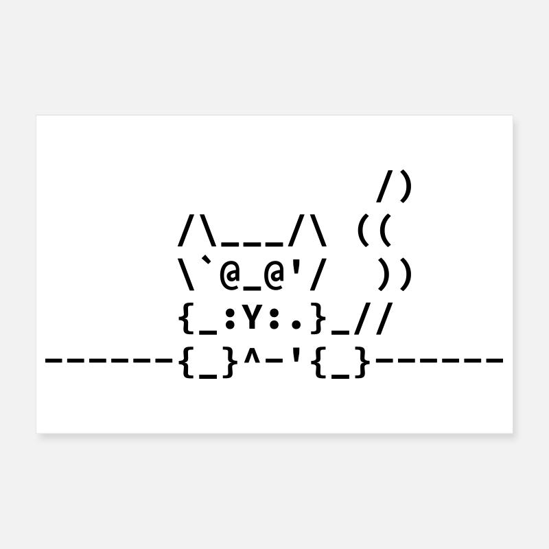 Chat Ascii Poster 30 x 20 cm