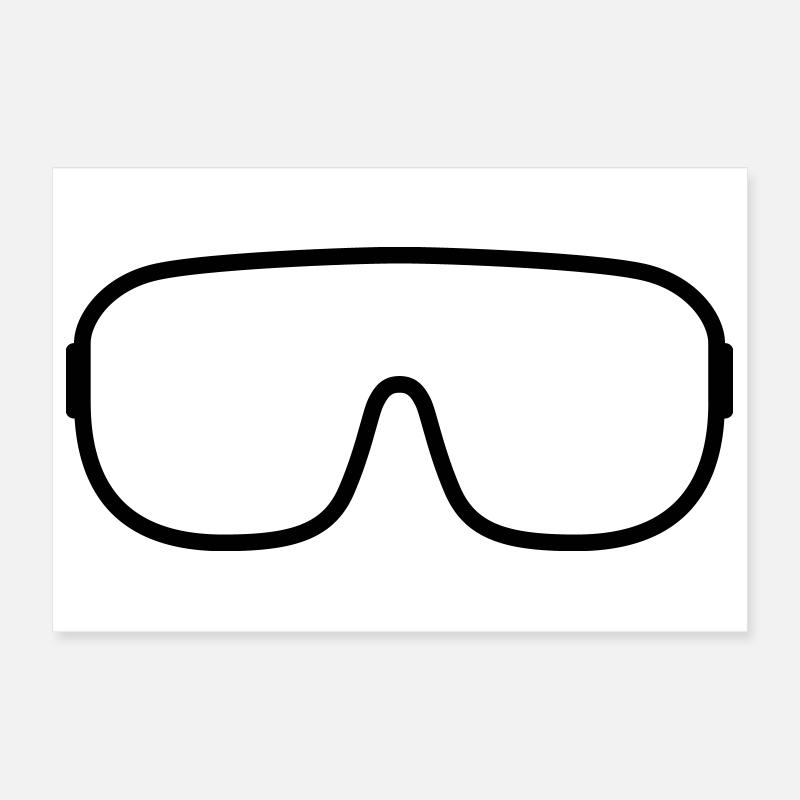 Goggles Ski Goggles Icon Outline Poster 12" x 8" (30x20 cm)