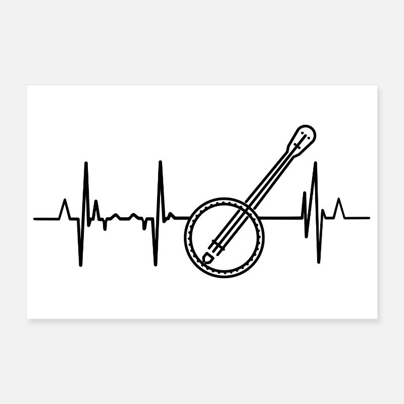 Banjo Cardiogramme Poster 30 x 20 cm