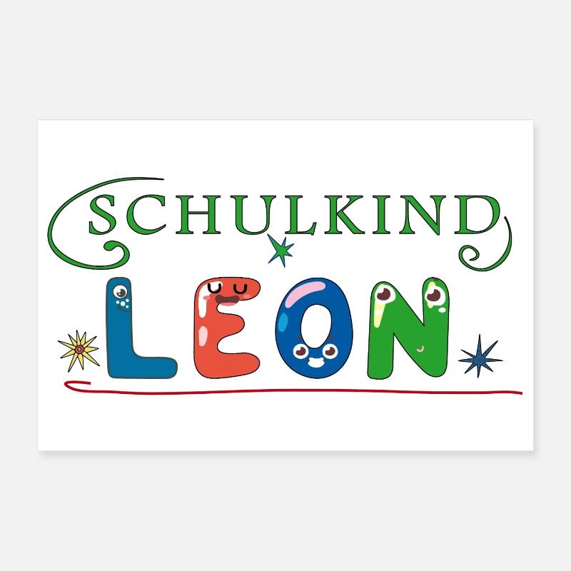 Schulkind Leon Poster 30x20 cm