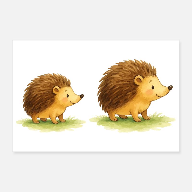 Cute hedgehogs for children's clothes Poster 12" x 8" (30x20 cm)
