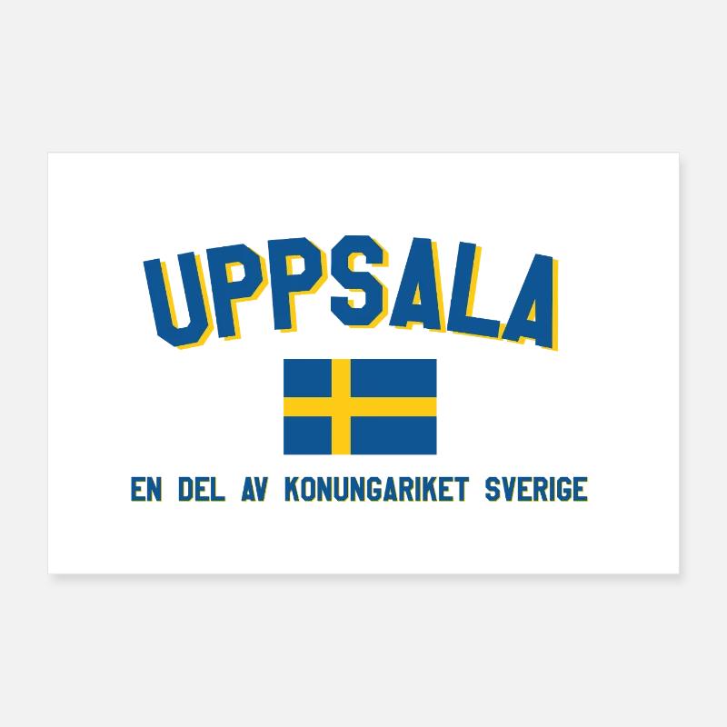 Uppsala-Logo mit Flagge Poster 30x20 cm