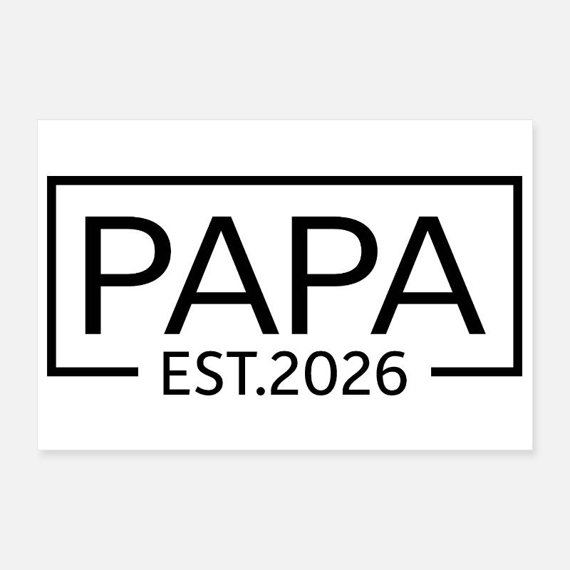 Dad 2026 Logo Expectant Dad 2026 Dad est 2026 Poster 12" x 8" (30x20 cm)