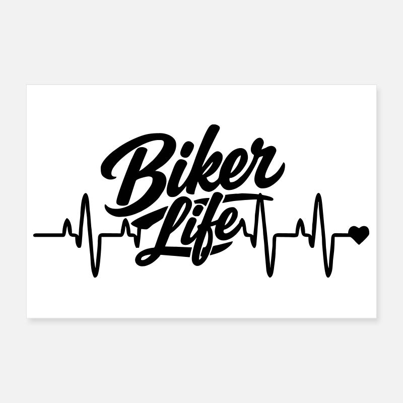 Biker herzfrequenz Poster 30x20 cm