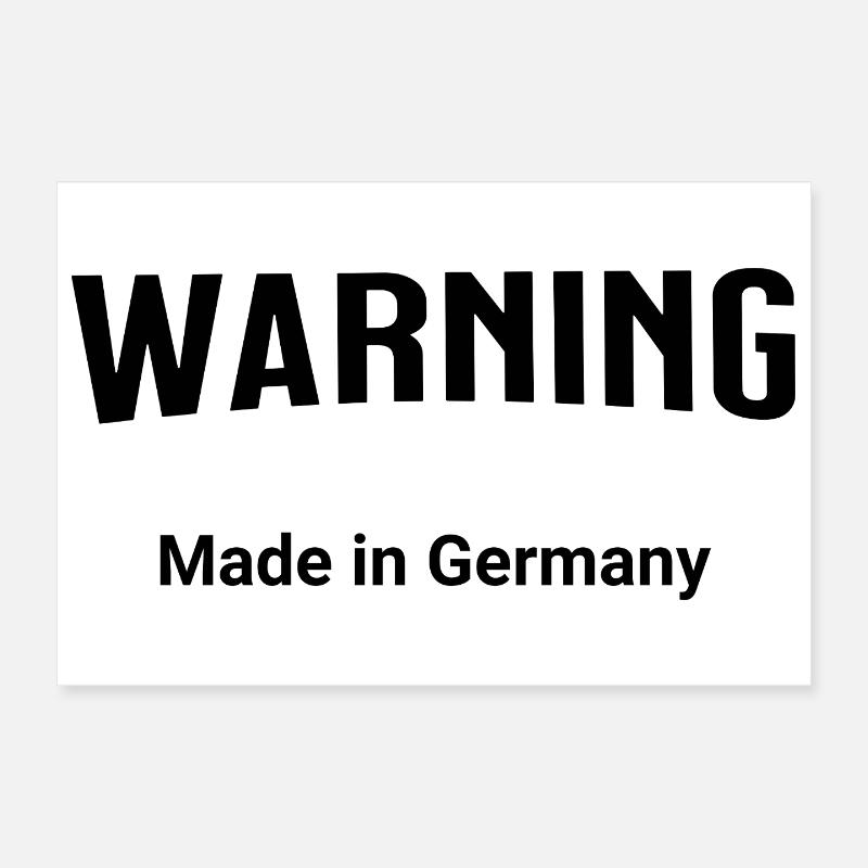 Warning - Made in Germany Poster 12" x 8" (30x20 cm)