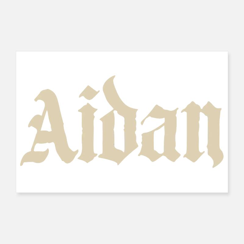 Aidan Gothic Name Design Poster 30 x 20 cm